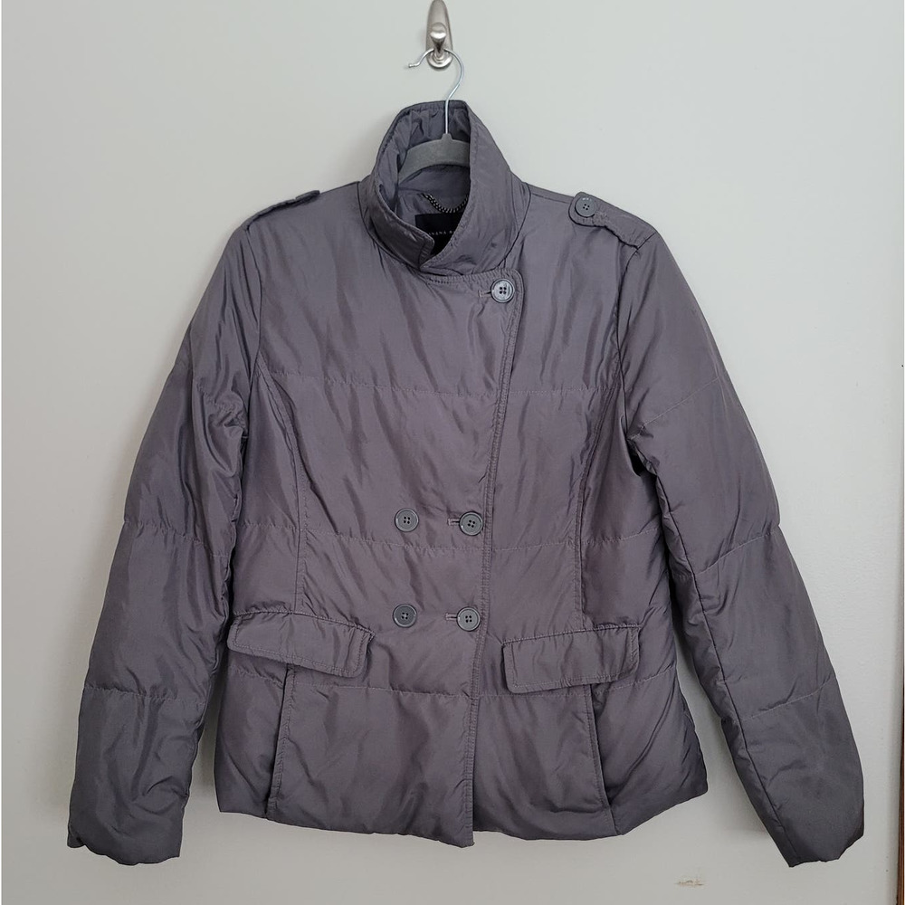 Banana Republic Gray Down Puffer Jacket Cropped Style Medium